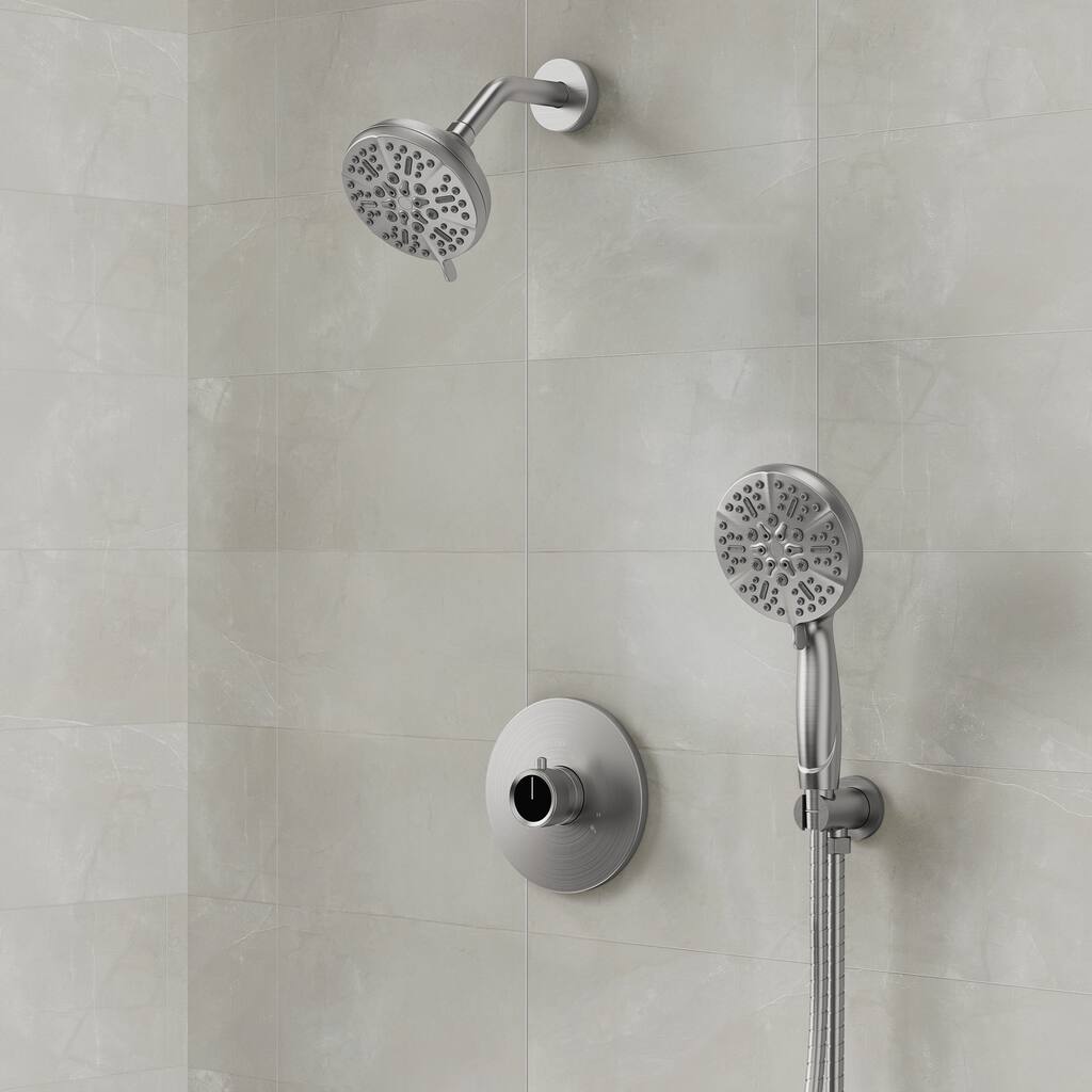 2-in-1 Shower Head and Handheld Combo with Solid Brass Valve