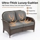 preview thumbnail 4 of 18, Outdoor Rattan Loveseat – Traditional 2‑Seater Patio Chair 5.5″ Olefin Cushions