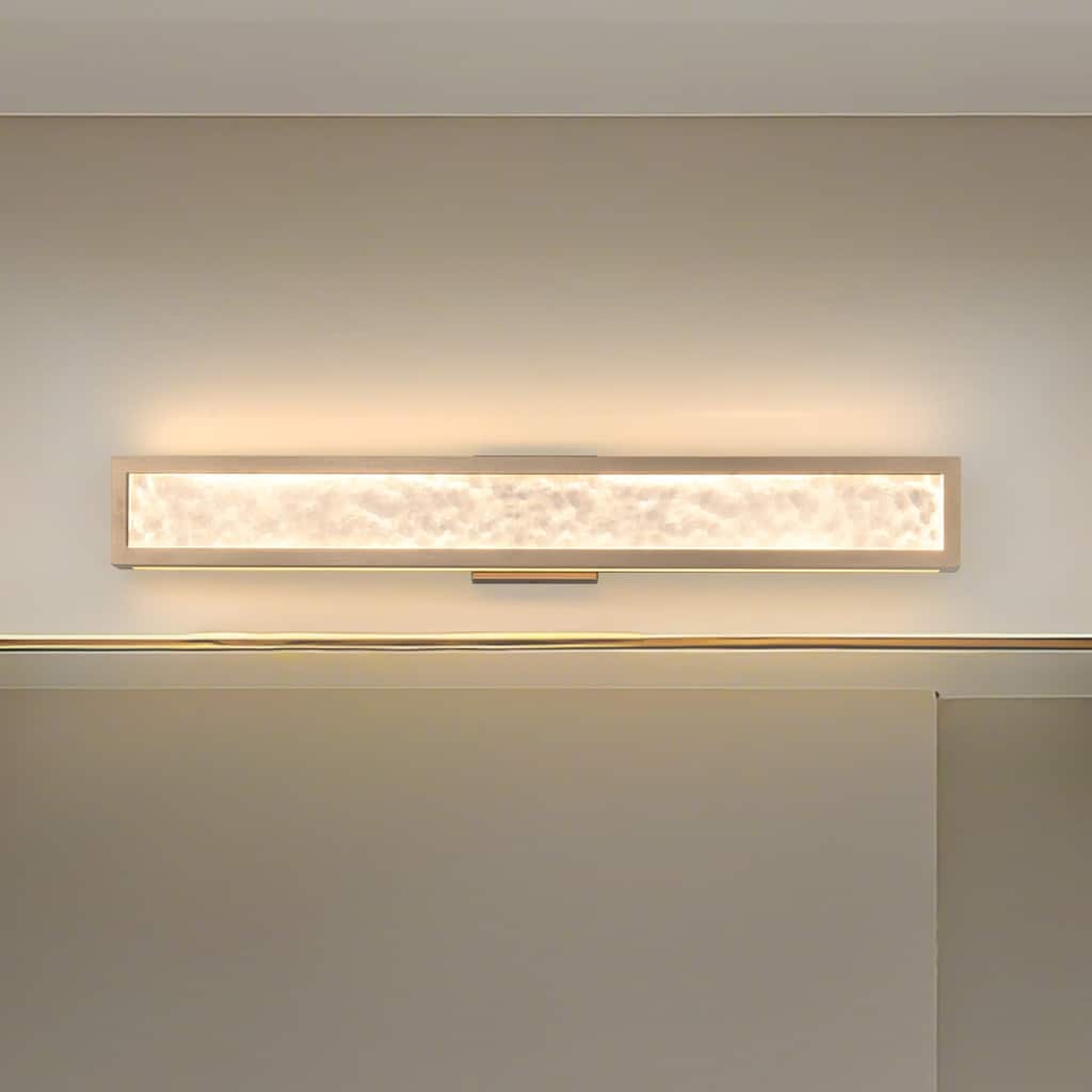 Thesis Courtney 32-inch Champagne Gold 5CCT LED Vanity Light with Clear Water Glass