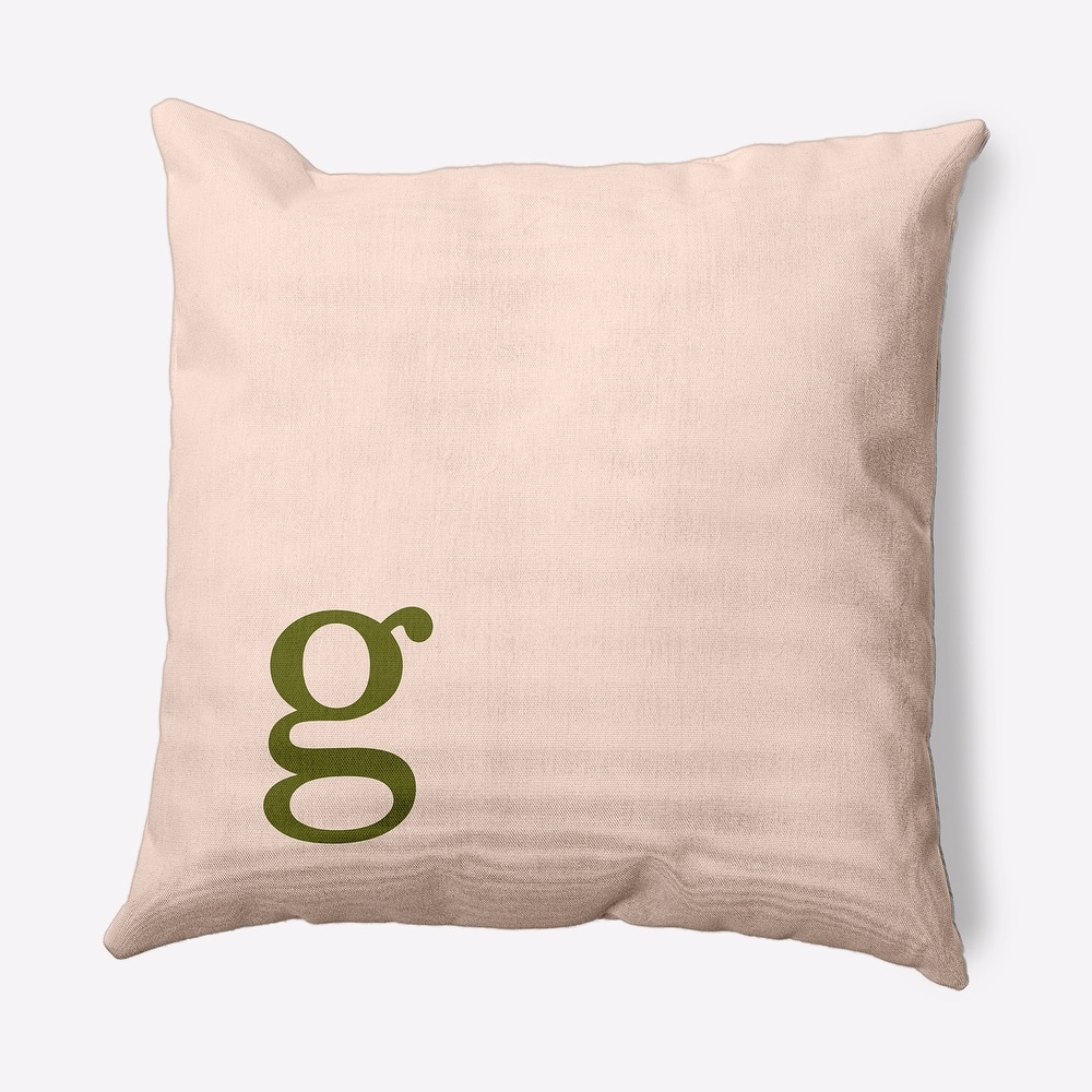 Modern Monogram Indoor/Outdoor Throw Pillow-G