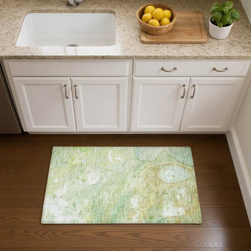 Premium Washable Super Soft Abstract Chic Mayfield Rug - Sage - 1'8" x 2'6"