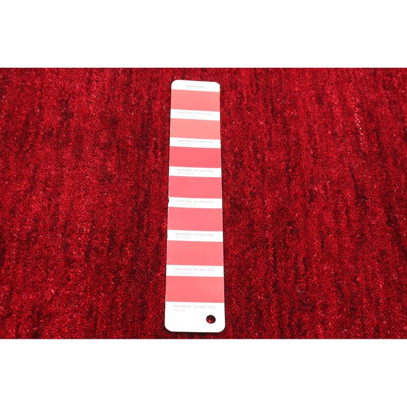 ECARPETGALLERY Hand Loomed Kashkuli Gabbeh Red Wool Rug - 4'1 x 5'9