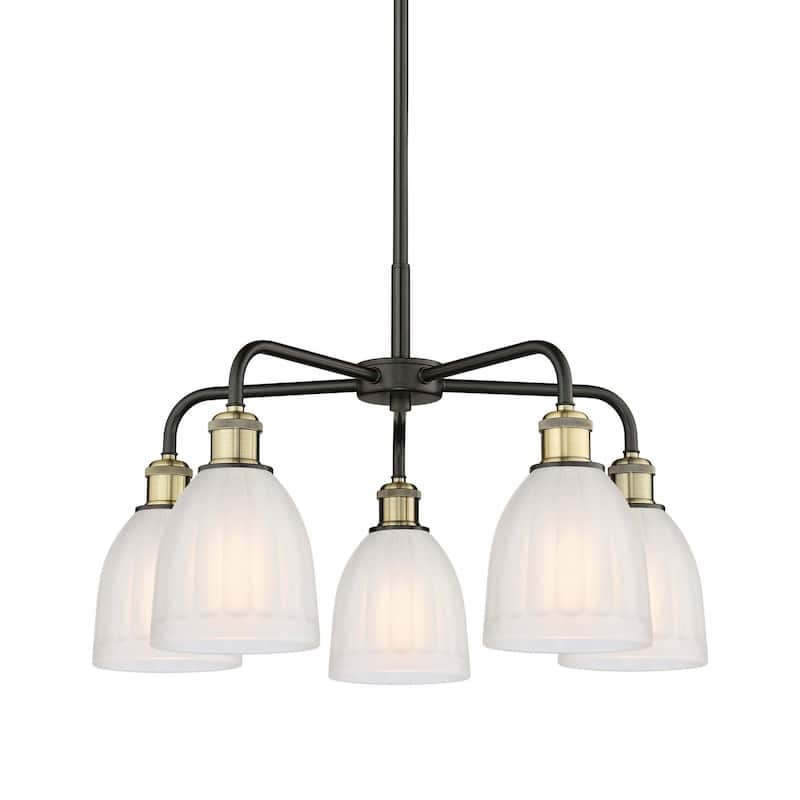 Innovations Lighting 516-5CR-15-24 Brookfield Chandelier Brookfield 5 - Black Antique Brass / White