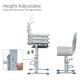 preview thumbnail 9 of 25, Ukuowu Height Adjustable Child's School Study Kids Desk and Chair Set with Tilt Desktop, LED Light, Storage Drawer, Book Stand