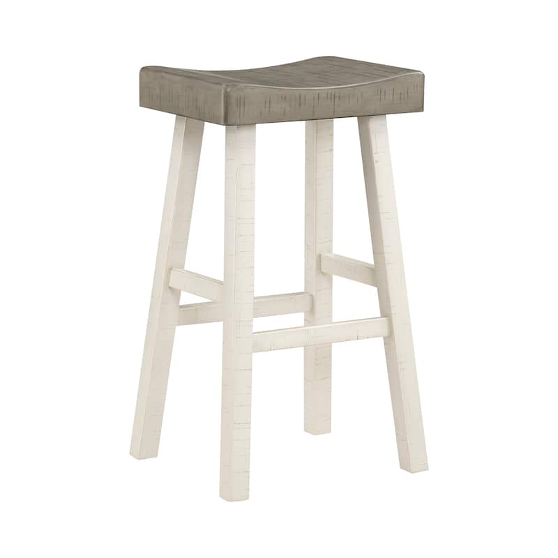 Brigham Pub Height Barstool (Set of 2) - White/Coffee