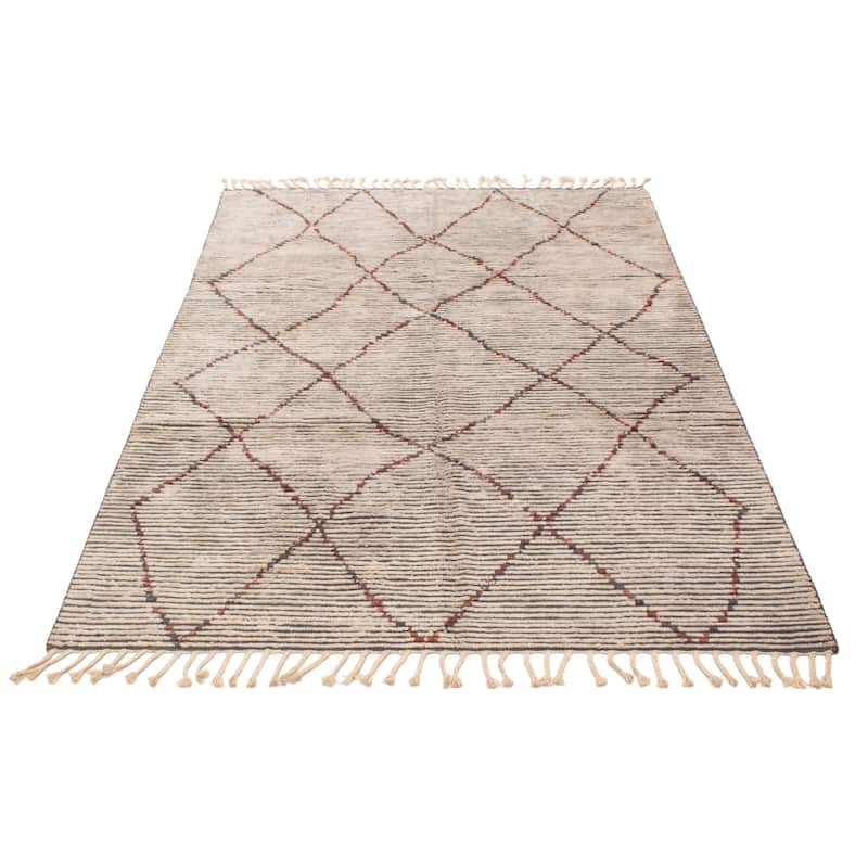 ECARPETGALLERY Hand-knotted Tangier Ivory Wool Rug - 6'10 x 10'0