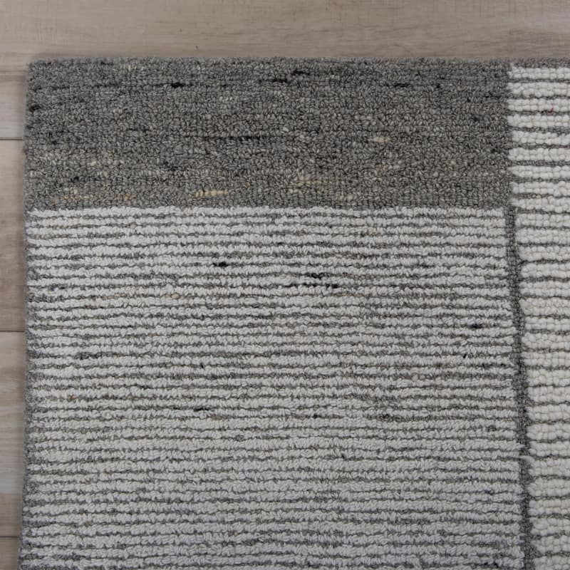 Alora Decor Maude Hand-Tufted Color-Block Grey/Ivory Area Rug