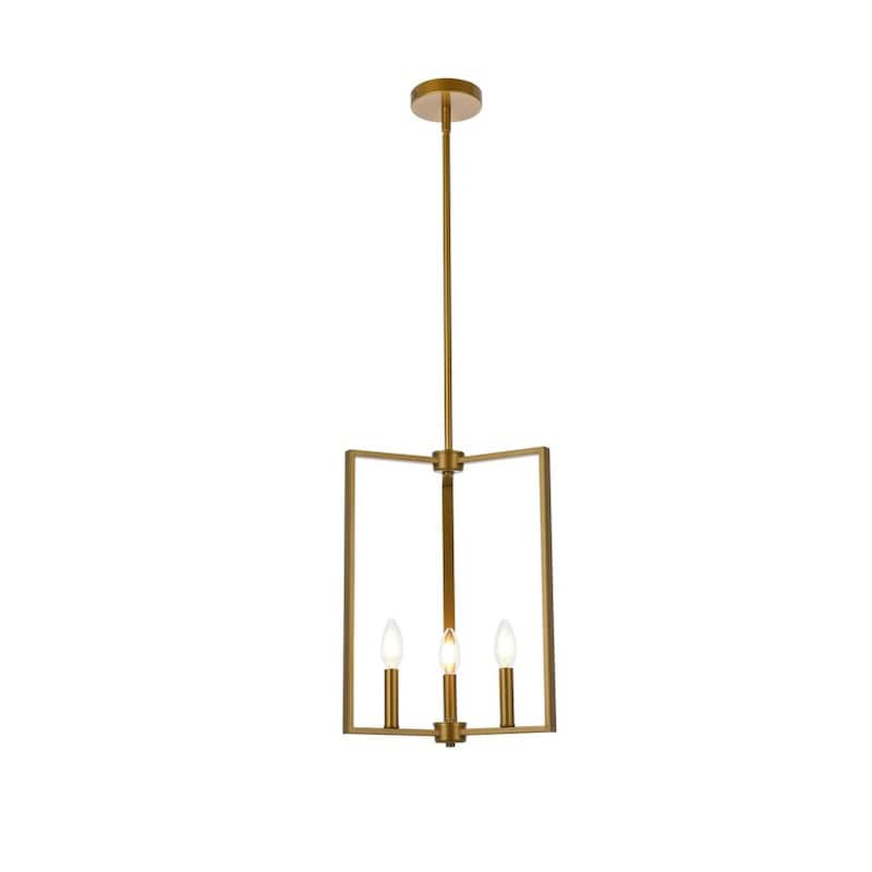 Viola 3 Light Pendant in black - 14 Inch - Brass