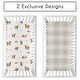 preview thumbnail 2 of 4, Sweet Jojo Designs Boho Highland Cow Boy, Girl, Gender Neutral 2 Pack Fitted Crib Sheets - Taupe Plaid & Farm Animal, Farmhouse