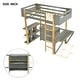 preview thumbnail 11 of 17, Full Size Wood Loft Bed With Built-in Storage Cabinet and Cubes,Foldable desk,Multiple Choice,2 installation options,Gray