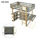 preview thumbnail 11 of 17, Gray Twin Size Solid Wood Loft Bed with Storage Cabinet & Desk