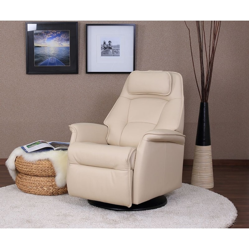 Fjords Stockholm Leather Swing Recliner - Small - Latte
