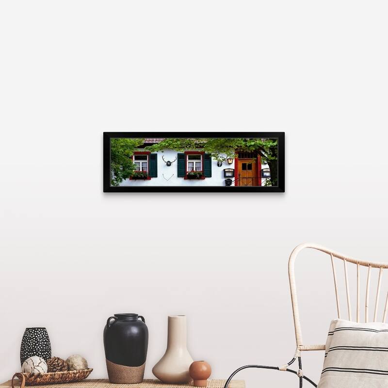 "Window Detail near Miltenberg Germany" Black Framed Print - Landscape - Wood - Rectangle - Black - 36 x 12 - 1 Piece - Handmade