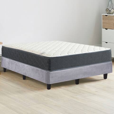 Onetan Mattress and Platfrom Bed Set, 10-Inch Memory Foam Medium Tight Top Hybrid Mattress and 13" Wood Premium Platform Bed