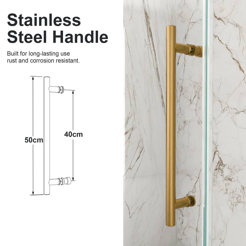 56"-60"W x 72"H Frameless Single Sliding Shower Door - 5/16" (8mm) Clear Tempered Glass