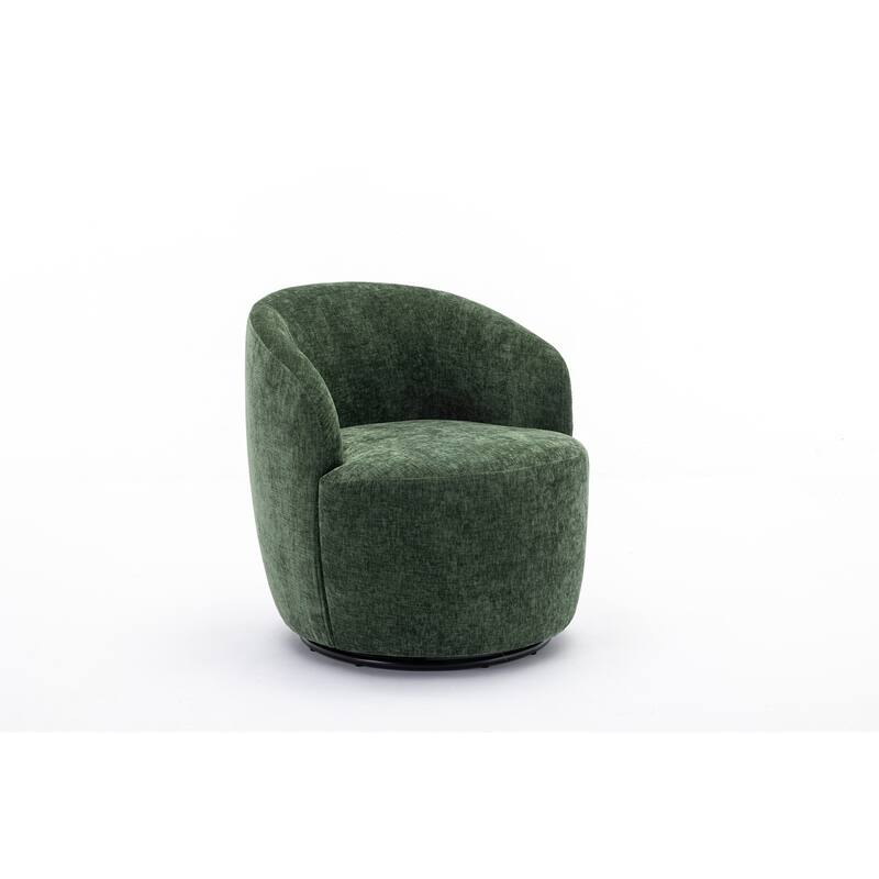 Chenille Fabric Swivel Accent Armchair Barrel Chair