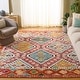 preview thumbnail 17 of 18, SAFAVIEH Madison Medine Boho Diamond Distressed Rug - Blue/Yellow - 5' 3" x 7' 6"