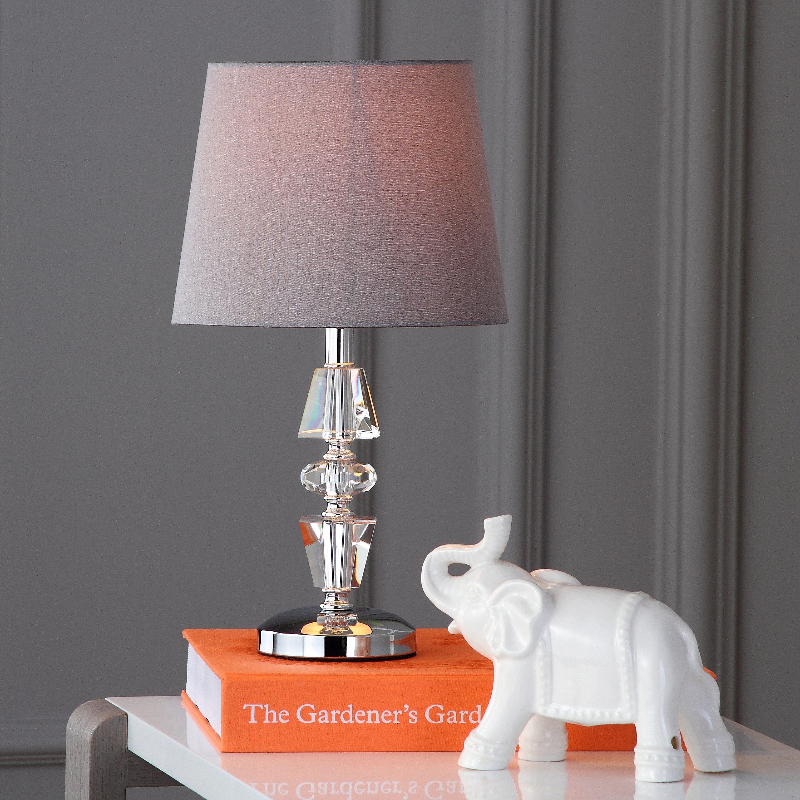 grey crystal table lamp