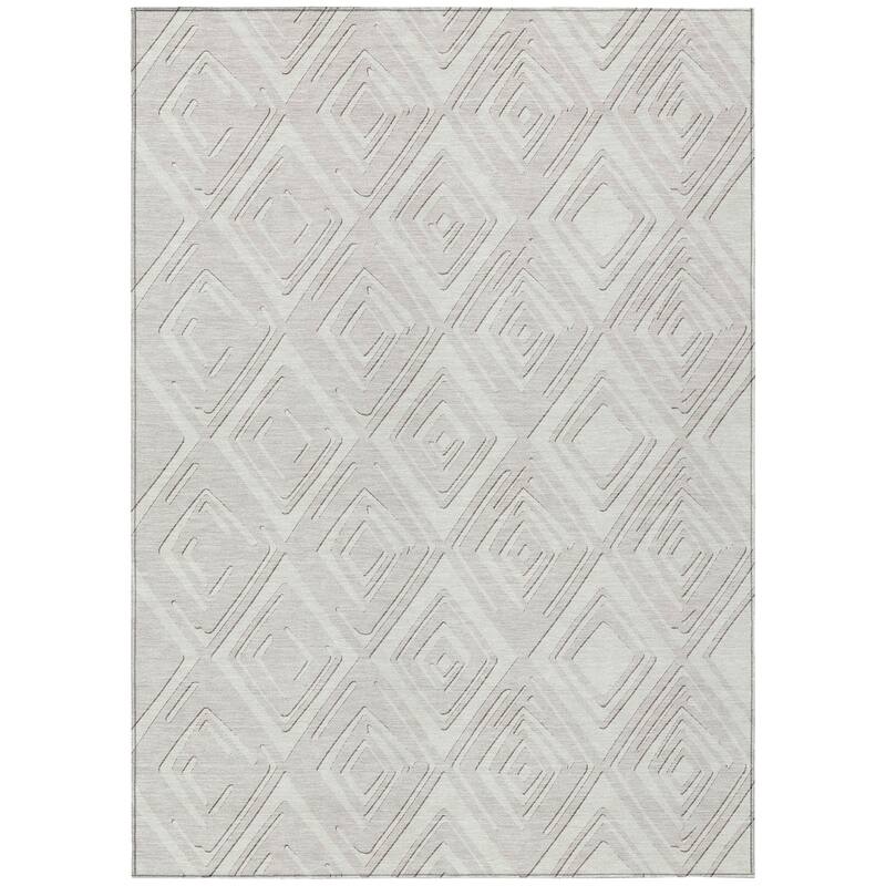 Machine Washable Indoor/ Outdoor Chantille Contemporary Diamonds Rug
