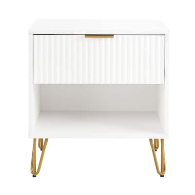 Manhattan Comfort Dumbo Mid Century Nightstand with 1 Drawer