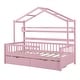 preview thumbnail 76 of 76, Wood House Bed Frame, Wooden Platform Daybed with Storage Shelf, for Teens Boys Girls Bedroom Dorm