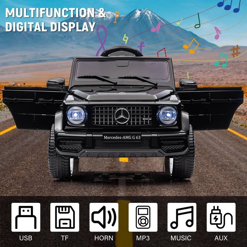 Kids 12V Ride on Car, Licensed Mercedes Benz G63 Kids Car w/Remote Control