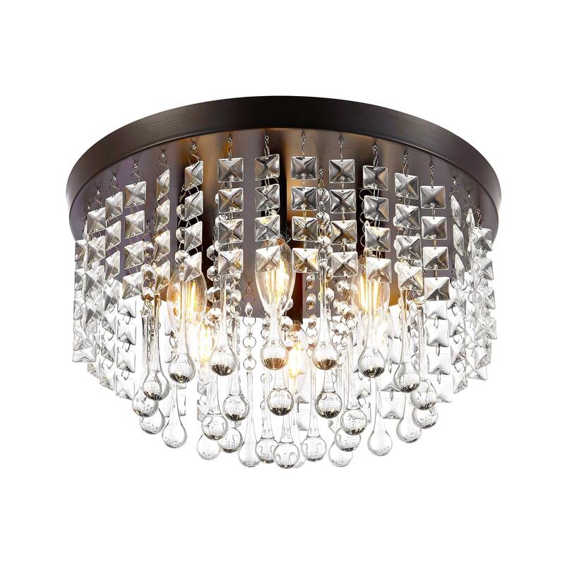 GetLedel 6-Light Crystal Flush Mount Chandelier