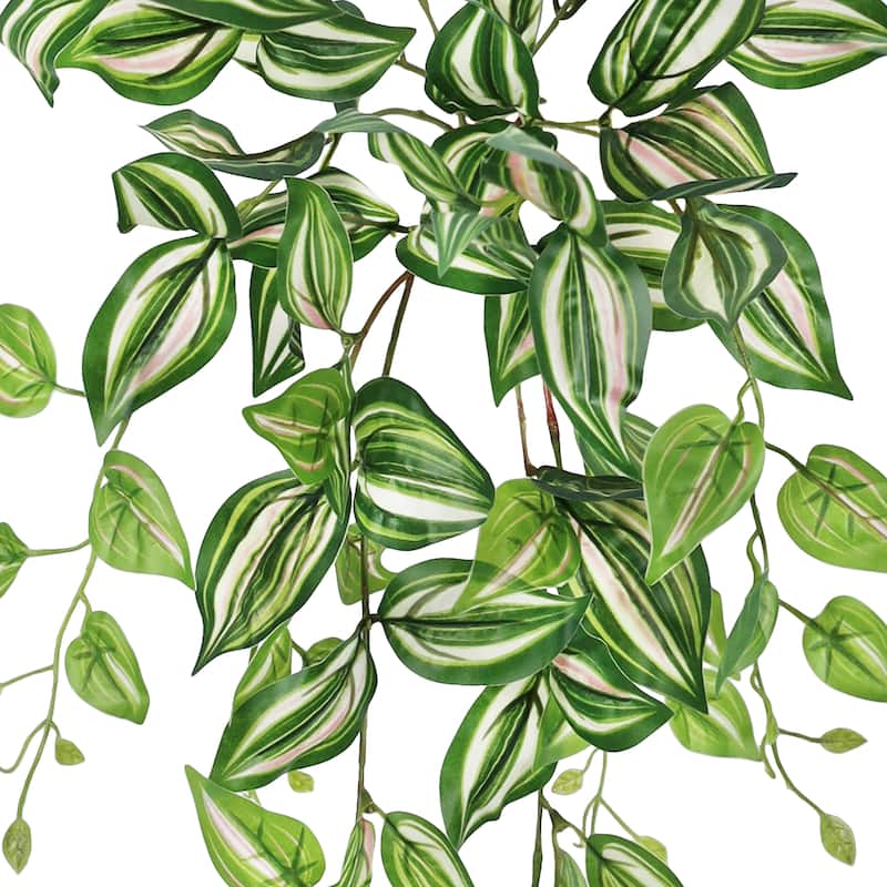 Artificial Tradescantia Spiderwort Ivy Leaf Vine Hanging Plant Greenery Foliage Bush 24in - 24" L x 12" W x 5" DP