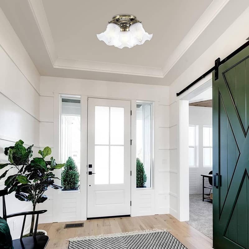 3 Light light fixture bronze ceiling lighting glass indoor light