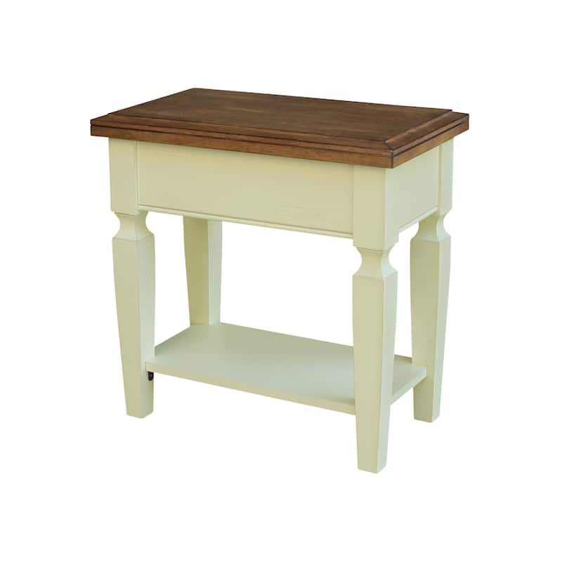 Solid Wood Vista Side Table - Hickory/Shell