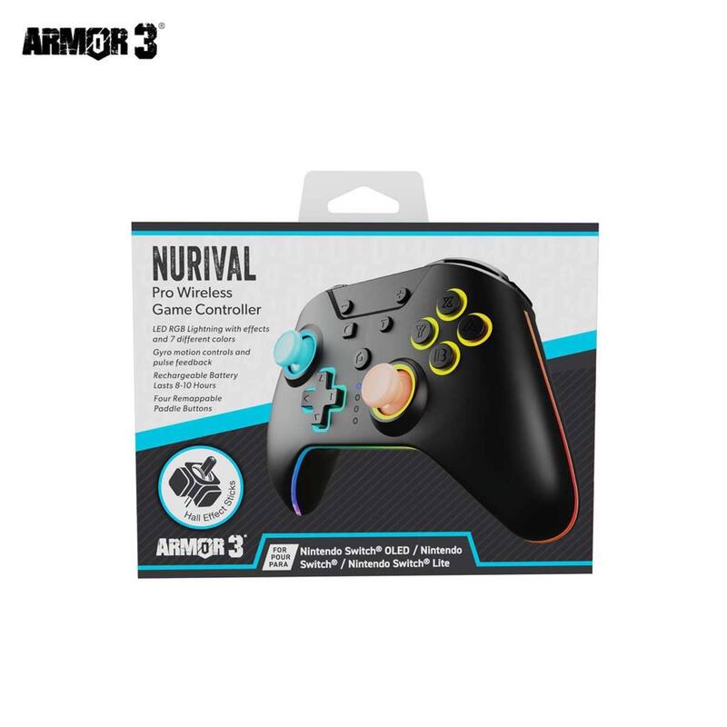 Hyperkin Armor3 M07619-BUOR Blue Orange Nurival Hall Effect Stick Game Controller For Nintendo Switch
