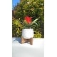 preview thumbnail 4 of 4, Mid-Century 3.5" Caveman Ceramic on Stand,Matte White
