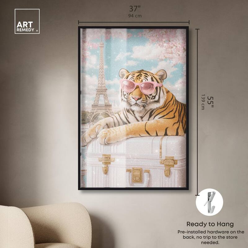 Tiger Luggage Paris Shadowbox by Art Remedy