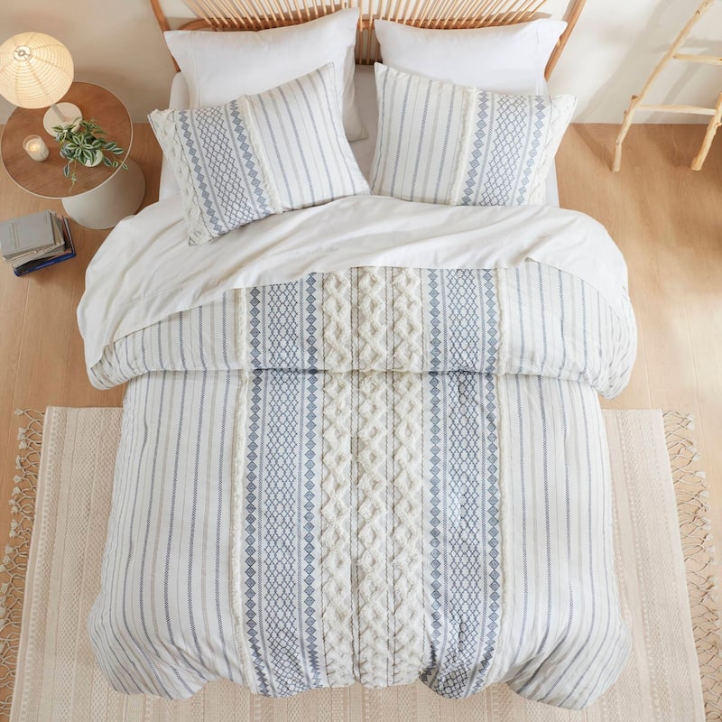 INK+IVY Imani Cotton Printed Comforter Set with Chenille