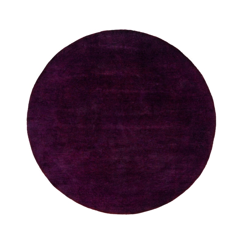 Overdyed One-of-a-Kind Hand-Knotted Area Rug - Purple - 6' 1" x 6' 1"