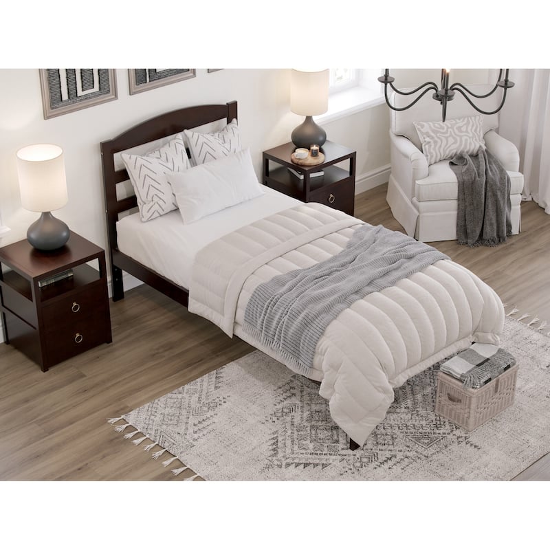 Warren Solid Wood Platform Bed with Attachable USB Charger