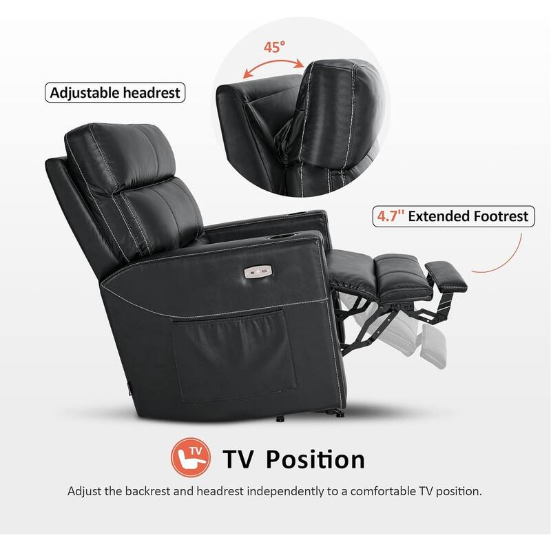 MCombo 380lbs Oversized Dual Motors Power Lift Recliner Chair, for Heights 5'7''-6'6" Big and Tall People, Faux Leather R7177