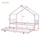 preview thumbnail 27 of 35, Twin Size Metal House Bed with Open Frame, Kids Bed with Twin Size Trundle