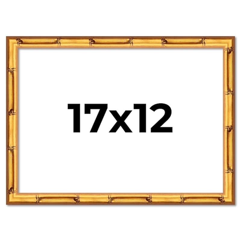 17x12 Frame Gold Bamboo Solid Wood Picture Frame | 1 Inch Moulding