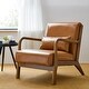 preview thumbnail 10 of 40, Glitzhome 30"H Mid-Century Modern PU Leather Accent Armchair with Rubberwood Frame