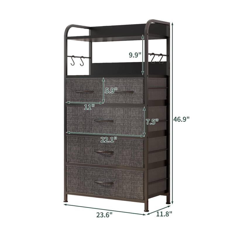 Dresser for Bedroom with 5 Drawers