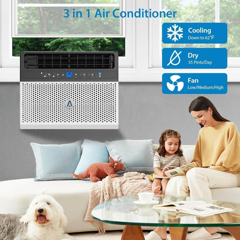 Window Air Conditioner U-Shaped With WiFi, Window AC Units for Bedroom, Office, Room