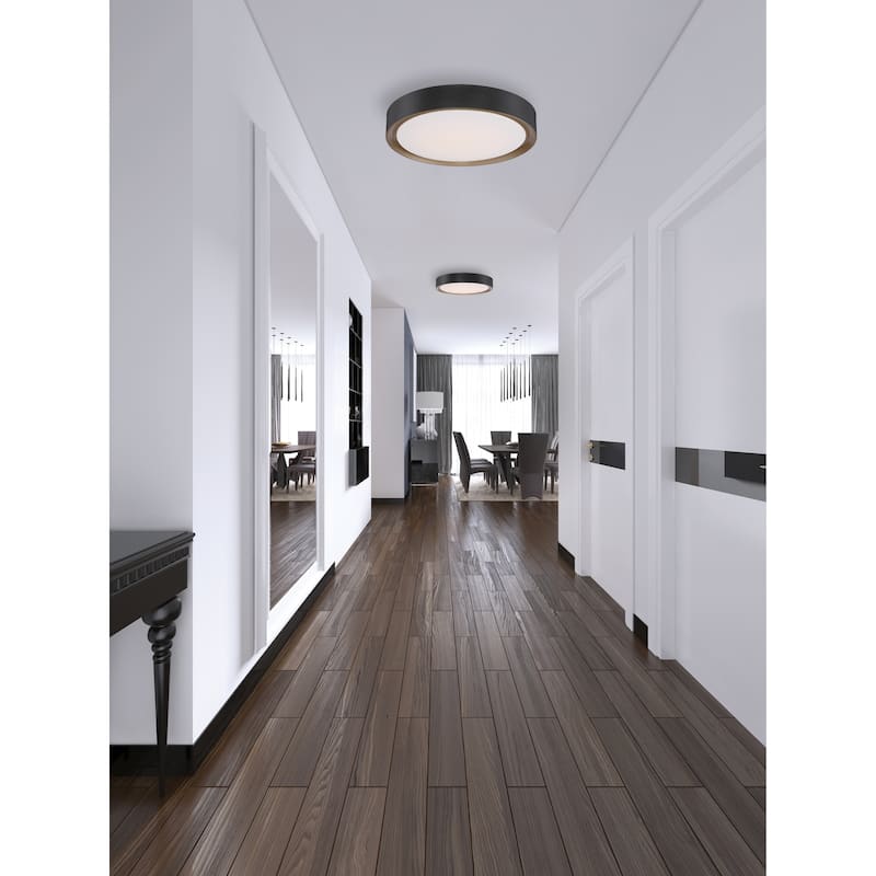 Malaga 20-inch Matte Black LED Flush Mount with Acrylic Lens
