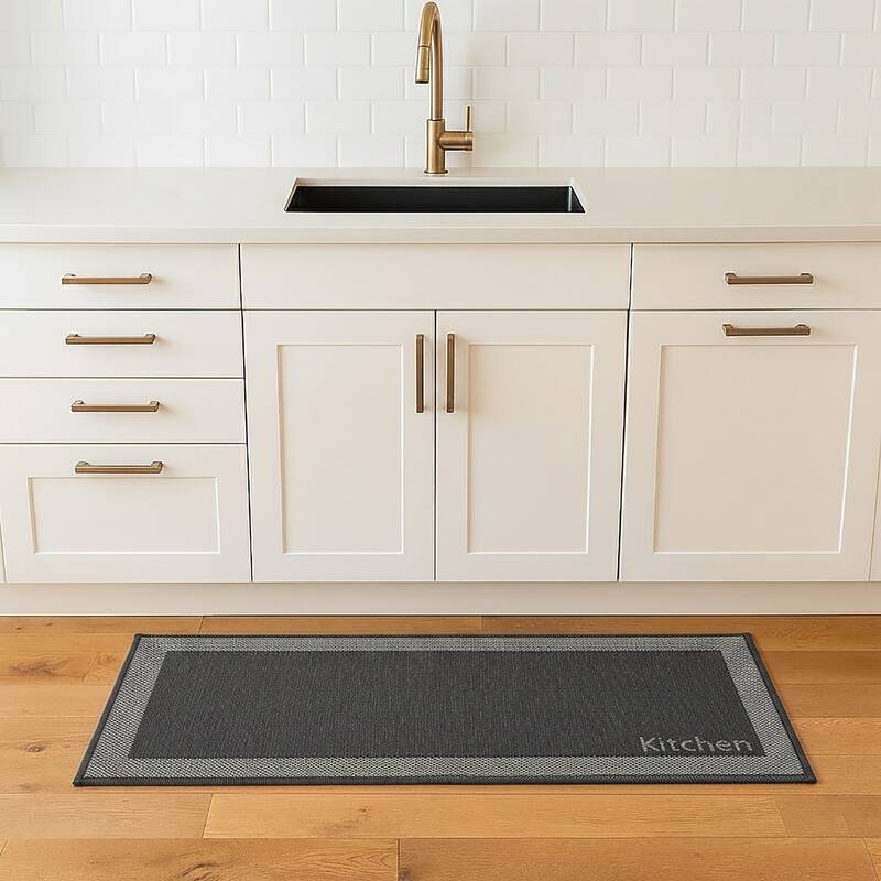 Kitchen Mat 20x32 or Runner 20x48 - Kitchen Black - 48L x 20W x 0.2H