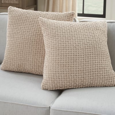 Mina Victory Lifestyle Woven Chenille 18" x 18" Set of 2 Indoor Throw Pillow