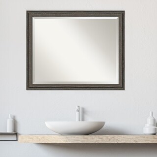 Upcycled Beveled Wood Framed Bathroom Vanity Wall Mirror - Bed Bath ...