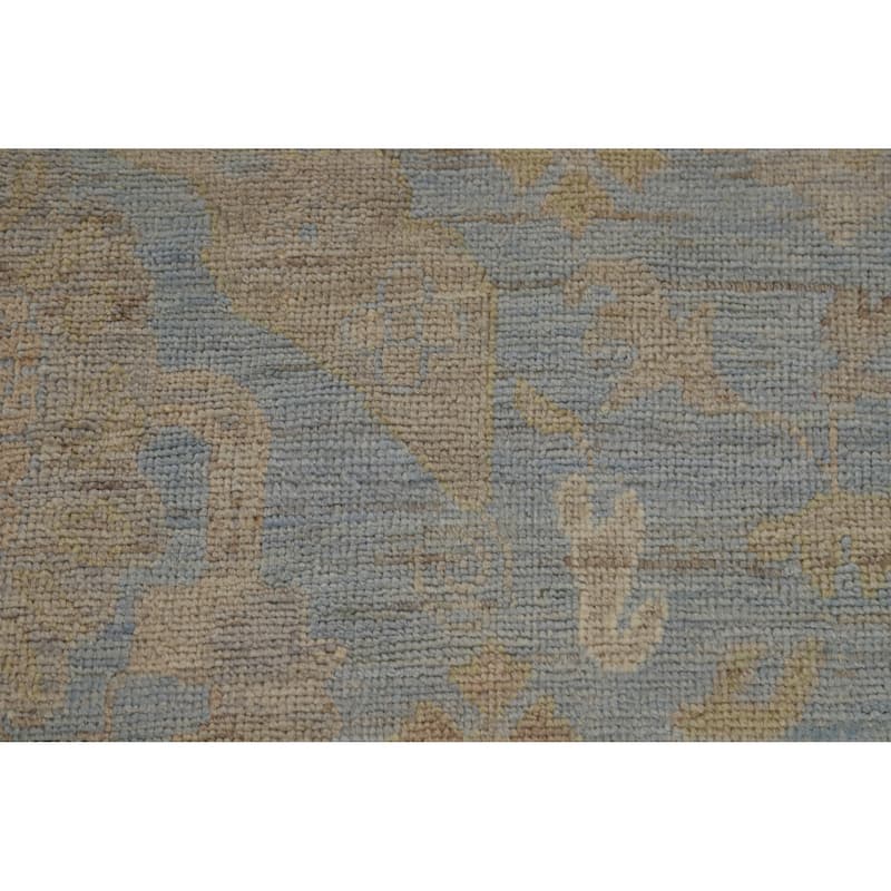 Hand Knotted Oriental 100% Wool Carpet Transitional All-Over Navy Blue & Blues Oushak Area Rug - 12' 1'' X 8' 11''