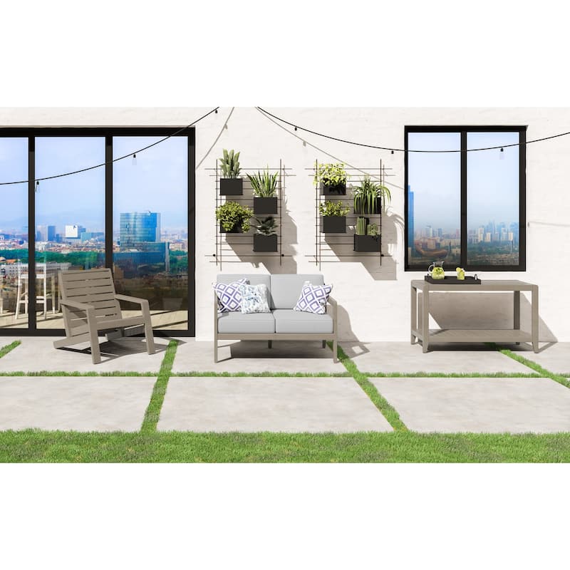 Homestyles Sustain Gray Wood Outdoor Sofa Table - 46" x 18" x 28"
