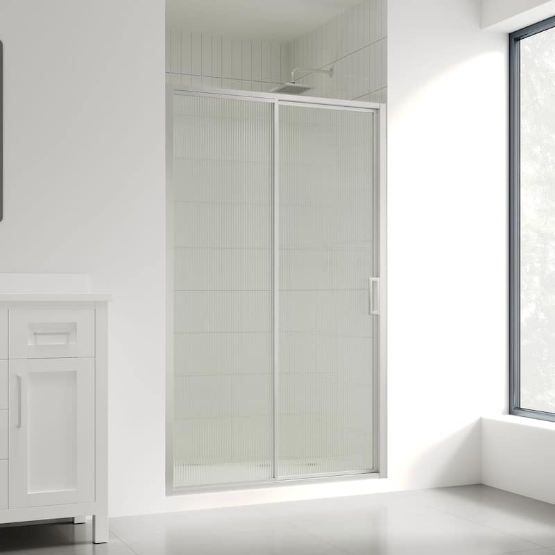 Ove Decors 15SGP-STAF48 Stanford 74" High x 48" Wide Sliding Framed - Satin Nickel