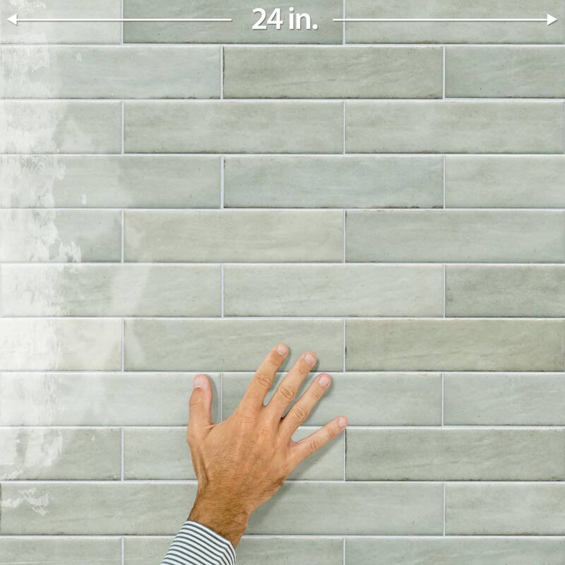 Merola Tile Tribeca Studio Seaglass Mint 2-3/8" x 9-5/8" Porcelain Wall Tile